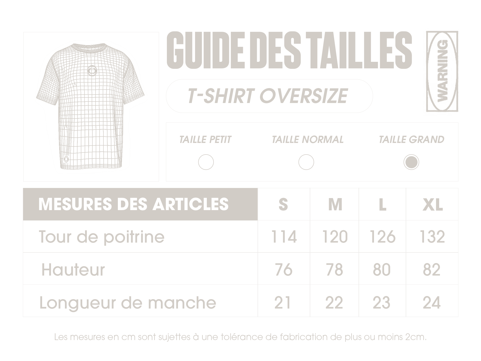 Guide de taille Deepgaze